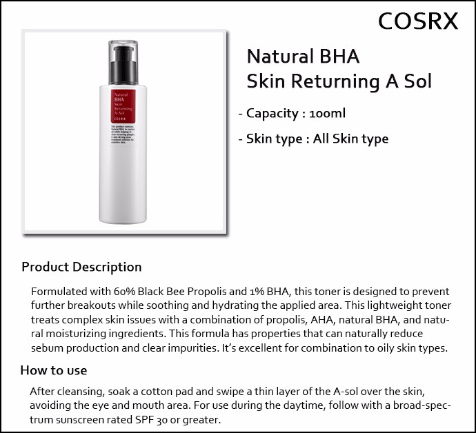 Cosrx Natural Bha Skin Returning A Sol Review Cosrx Natural Bha Skin Returning A Sol Review